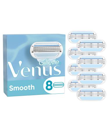 Venus Smooth Women's Razor Blades Gentle Skin Protection 8 Refill Blades OFFICIAL