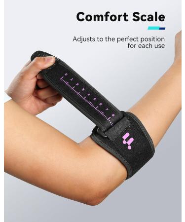 Fitomo 3D Air Cushioned Tennis Elbow Support Strap - Violet | Tendonitis Relief for Men & Women - Buy Online on GoSupps.com