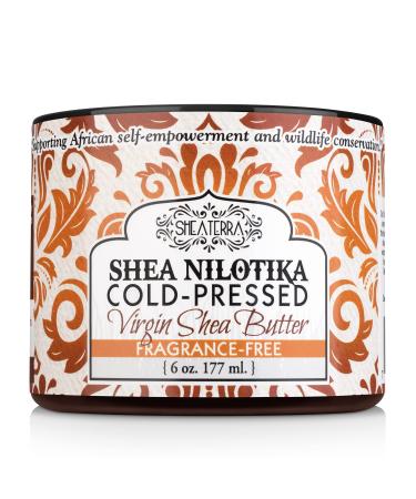 Shea Terra Organics 100% Organic Cold-Pressed Virgin Shea Butter   Fragrance-Free | Natural Anti-Aging Daily Skin  Nails & Hair Cream to Soften Dry Skin  Reduce Wrinkles & Stretch Marks   6 oz Fragrance Free