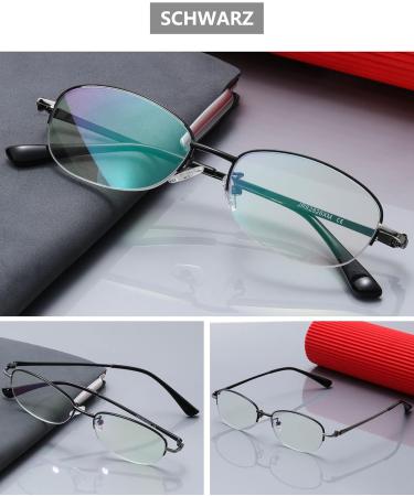 Lanomi Blue Light Filter Reading Glasses - Half Frame Metal Oval Design for Men & Women +1.0 to +4.0 Diopters Anti-Blue Light Visual Aid - Buy Online on GoSupps.com