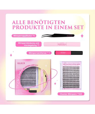 Calailis DIY Eyelash Extensions Set - 144 D Curl Individual Lashes with Adhesives Remover & Applicator | Perfect Lash Extension Kit (CDD01) - Buy Online on GoSupps.com