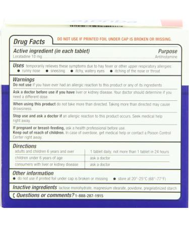 Equate Allergy Relief Loratadine 10mg - 120 Tablets | Fast-Acting Antihistamine - Buy Online on GoSupps.com