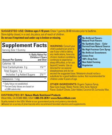 Nature Made Kids First Sleep Melatonin Gummies 100% Drug-Free Sleep Aid Kids Sleep Gummies for Restful Sleep 45 Count 45 Count (Pack of 1) - Buy Online on GoSupps.com