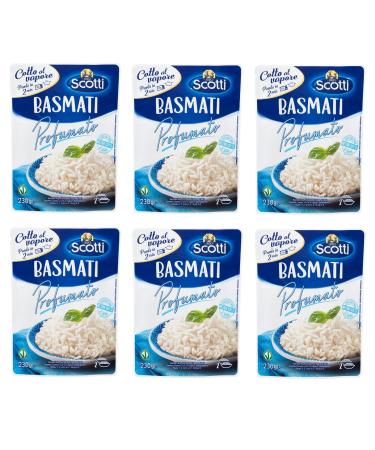 Italian Gourmet E.R. Riso Scotti Basmati Profumato Ready to Steam Flavored Basmati Rice 230g (Pack of 6)