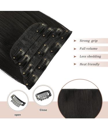 Feshfen Clip-In Extensions - 4PCs 50cm Naturally Black Synthetic Hair Extensions for Women - Buy Online on GoSupps.com