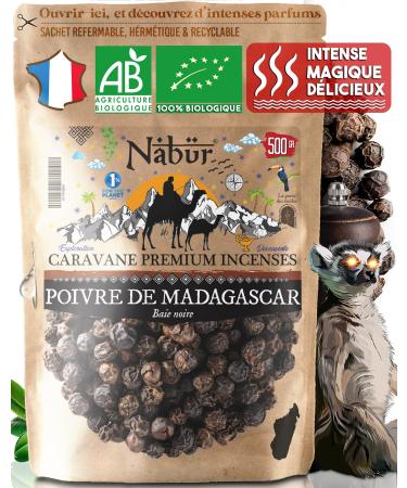 500gr Poivre Noir BIO de Madagascar Haute Qualit Prima+ Poivre en grain Note Florale Bois Fruit de Nab r