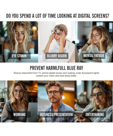 Buy Blue Light Glasses for Men & Women - Retro Round Anti-Eyestrain Computer Glasses | L31 Black & Clear - Buy Online on GoSupps.com