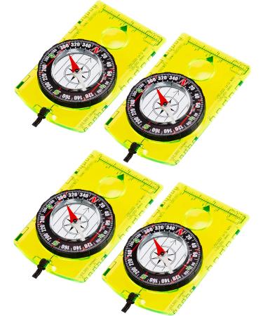 Gejoy 4 Pieces Navigation Hiking Compass Orienteering Backpacking Compass Waterproof Map Reading Compass for Boy Scout Kids Outdoor Camping (Style 1)