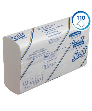 Scott Folding Towels 5856 - Ultra-Absorbent Soft & Tear-Resistant 1-Layer Paper Towels (16 Packs x 110 Sheets) - International Shipping Available - Buy Online on GoSupps.com