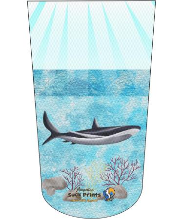 Ocean Floor v1 3Ply Amputee Stump Sock - Heal with Appeal Shark Design - Buy Online on GoSupps.com
