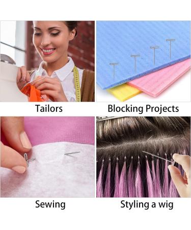 100 Pack 2 Inch Stainless Steel Wig T-Pins for Wigs - Sewing, Blocking, Office Wall - Includes Plastic Box - Buy Online on GoSupps.com
