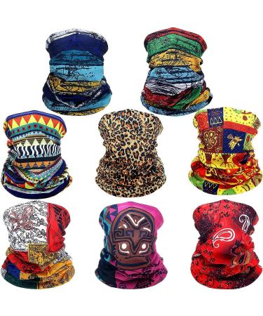SATINIOR 8-Piece African Face Cover Bandanas - Women's Multicolored Neck Gaiter Balaclava & Head Wrap Scarf Set - Buy Online on GoSupps.com