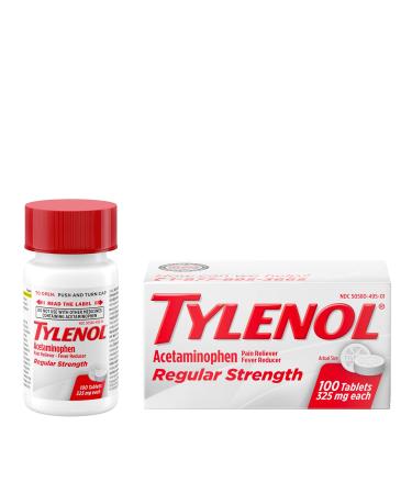 Tylenol Regular Strength Tablets Acetaminophen Pain Reliever & Fever Reducer 100 ct