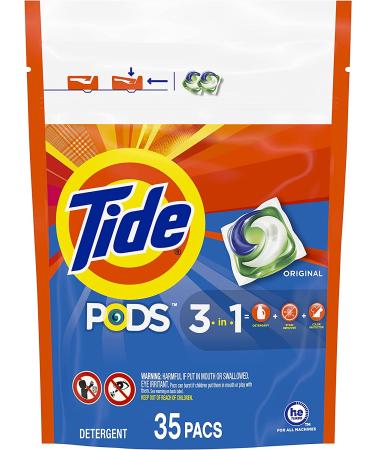 Tide PODS Original Liquid Laundry Detergent Pacs - 35 Count | Powerful Stain Removal - Buy Online on GoSupps.com