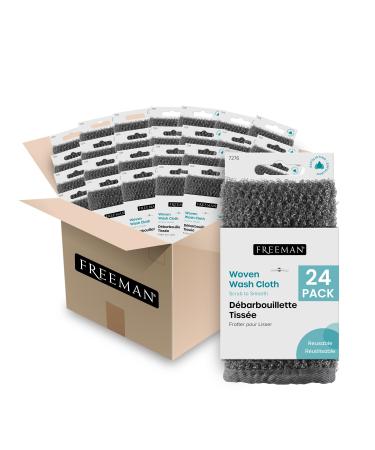 Freeman Exfoliating Woven Wash Cloth Deep Cleansing For Bath & Shower Removes Dead Skin Dirt & Impurities Self-Tanner Removal & Prep Prefect for Men & Women 24 Count