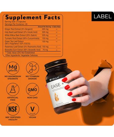 Blisque Natural Inflammation Health Supplement Complex for Healthy Inflammatory Response | Doctor-Approved | with Turmeric Curcumin Ginger Root and Boswellia | 90 Capsules | Vegan and Non-GMO - Buy Online on GoSupps.com