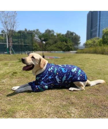3XL Navy Dinosaur Printed Dog T-Shirt for Large Dogs | Soft Pet Pajamas - Buy Online on GoSupps.com