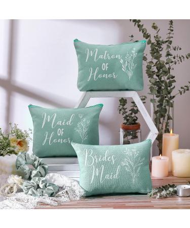 Cunno 48 Pcs Bridesmaid Proposal Set | Maid of Honor Gifts | Bridal Shower Makeup Bags, Scrunchies, Hair Bracelets & Invitation Cards in Green - Buy Online on GoSupps.com