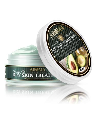 AROMA DEAD SEA Avocado Cream For Dry skin Heals Cracked Heels Knees Legs Ankles & Hands - Rich Moisturizing With Vitamin E Olive Oil jojoba Oil Chamomile & Dead Sea Minerals 5.4 fl.oz