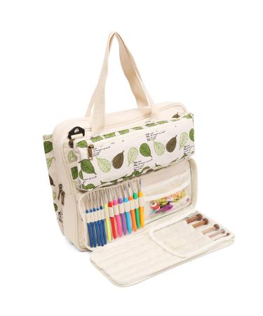 Lavievert Knitting Tote Bag Yarn Storage Bag for Carrying Projects, Knitting Needles, Crochet Hooks and Other Accessories - Buy Online on GoSupps.com