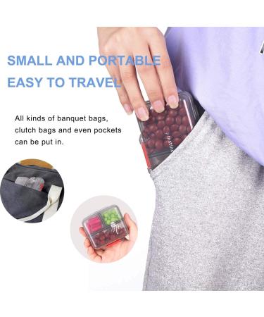 2 Pack Travel Pill Organizer - Portable Medication & Supplement Case - Moistureproof 7+8 Compartment Pill Box for Pocket or Purse (Large & Small Black - Buy Online on GoSupps.com