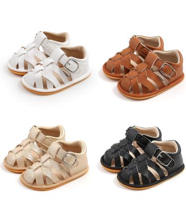 RVROVIC Baby Sandals | Soft Sole Summer Crib Shoes for Boys and Girls | Toddler Outdoor Walking Shoes 0-6 Months | Brown - Buy Online on GoSupps.com