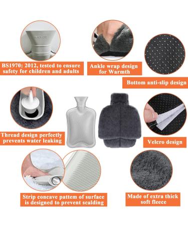 Foot Warmer Hot Water Bottle - 2-in-1 Electric-Free Heat for Women Men & Kids | Soft Winter Comfort & Cozy Hand Warmer for Office & Home - 30x35cm - Buy Online on GoSupps.com