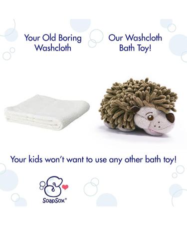 SoapSox Kids Exfoliating Bath Scrub Toy - Hendrix The Hedgehog | Soft Animal Wash Cloth Sponge for Babies, Kids, Children - Buy Online on GoSupps.com