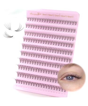 Parriparri Individual Lashes 200 Pcs Cluster Lashes Natural 10D DIY Lash Extension Wispy Soft Individual False Eyelashes Extension At Home (10D-0.07C-8-16MM Mix) Natural-10D-0.07C