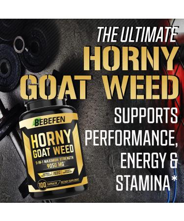 Horny Goat Weed Capsules 9050mg with Maca, Tribulus Terrestris, Tongkat Ali - Energy & Strength Support - 100 Capsules - Buy Online on GoSupps.com