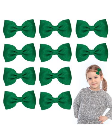 Sibba 10 pieces of band hair loops crocodile clamps hair clip ponytail holder cheerleading hairpin children's day styling accessories for women toddler baby girls (green)