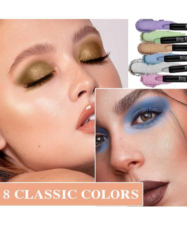 Glitter Eyeshadow Stick Set - 8 Colors, Waterproof & Long Lasting - Buy Online on GoSupps.com