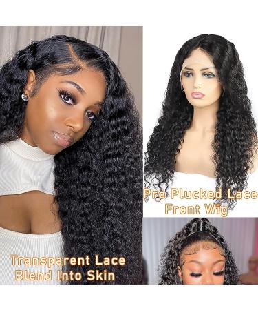 Edwad 13x4 Water Wave Lace Front Wig - Wet and Wavy Human Hair Pre Plucked Glueless Frontal Curly Wig - Buy Online on GoSupps.com