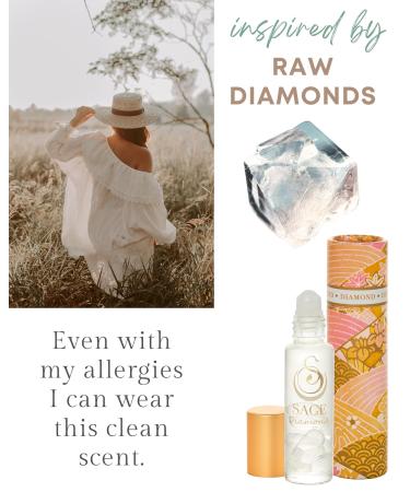 Diamond Perfume Oil Roll-On by Sage- 1/4 oz Vegan & Cruelty-Free Subtle Scent Sandalwood White Amber Musk Diamond 1/4 Oz Gemstone Roll-On - Buy Online on GoSupps.com