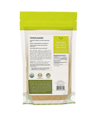 Organic Fennel Seed Powder - USDA Certified - 1/2 lb - Digestive Comfort Supplement - Banyan Botanicals - Buy Online on GoSupps.com