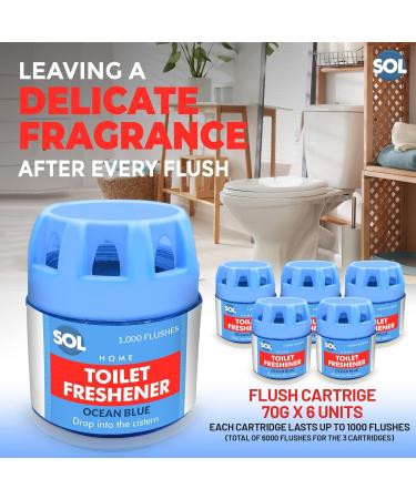 6pk Ocean Blue Toilet Fresheners | 1000 Flushes Each | Prevents Limescale | Total Cistern Cleaner | 6 Count - Buy Online on GoSupps.com