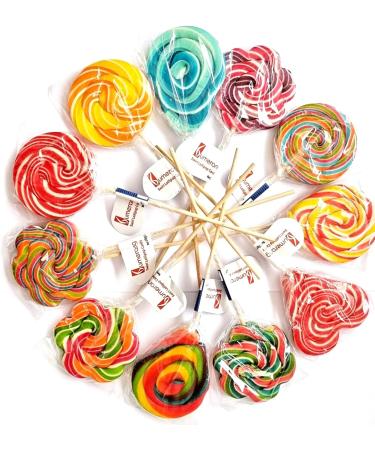 Rainbow Lollipops Swirly Lollies Kids Party Bags Cake Toppers Halal Vegan 4 Assorted Shapes (30) - Buy Online on GoSupps.com