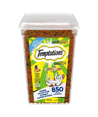 TEMPTATIONS Mix-Ups Adult Cat Treats Chicken Catnip & Cheese Flavour 850g Tub