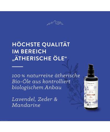 Allg gequelle Bio Body Oil Night Rest | 100% Natural Essential Oils | Lavender Cedar Tangerine | Moisturizing Care Oil with Sesame Jojoba Avocado & Shea - 100ml - Buy Online on GoSupps.com