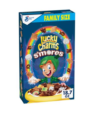 Lucky Charms Smores Breakfast Cereal with Marshmallows 18.0 Ounce (Pack of 1)
