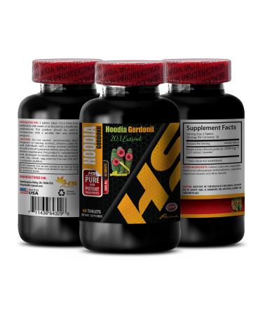 Appetite suppressant Night time - HOODIA GORDONII 2000MG - Powerful Appetite SUPPRESSANT - Natural Extra Strength Formula - Metabolism Booster - 1 Bottle (60 Tablets)