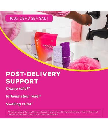 Pink Stork Postpartum Sitz Bath Soak - Dead Sea Salt for Perineal Care & Recovery - Labor and Delivery Essentials - 1 lb - Buy Online on GoSupps.com
