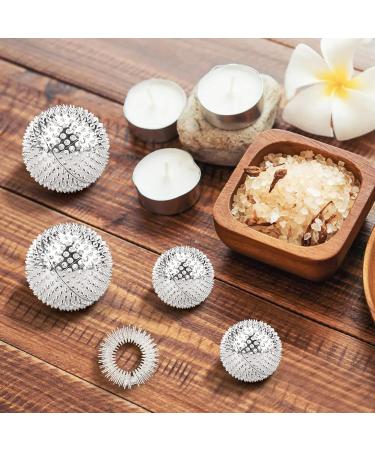 4 Magnetic Acupressure Balls & 8 Sensory Massage Rings | Stress Relief & Finger Massage Tools 32mm & 47mm Hard Hedgehog Balls - Buy Online on GoSupps.com