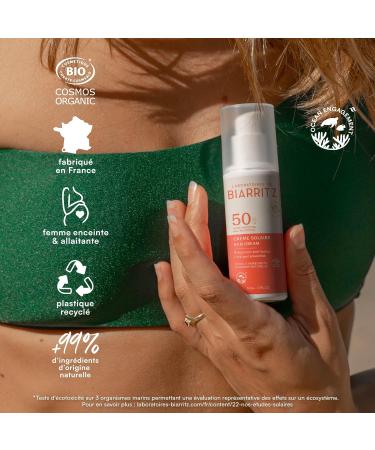 Laboratoires de Biarritz - Cr me Solaire Visage - SPF50 - Certifi e Bio - Pour Adulte - Prot ge Hydrate et Pr vient l'Apparition de Taches - 50 ml - Fabriqu e en France SPF50 (nouvelle version) - Buy Online on GoSupps.com