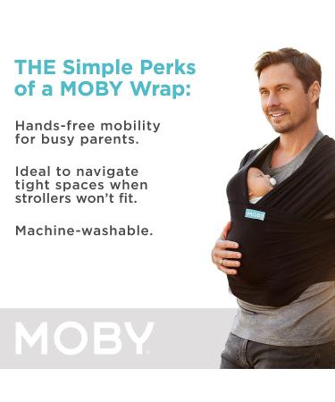 Moby Wrap Baby Carrier | Classic | Baby Wrap Carrier for Newborns & Infants | #1 Baby Wrap | Go to Baby Gift | Keeps Baby Safe & Secure | Adjustable for All Body Types | Perfect for Mom & Dad | Black - Buy Online on GoSupps.com