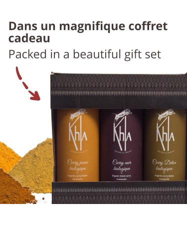 Khla - Organic Curry Trio Box - Yellow Curry Black Curry & Detox Green Curry - Powder Tubes 3x 100g - Gift Idea Box - - Buy Online on GoSupps.com