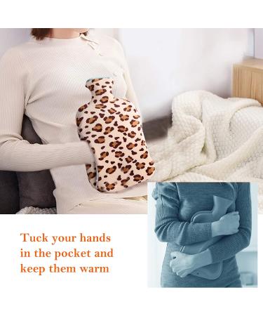 Fleece-Covered 2L Hot Water Bottle for Pain Relief - Leopard Print Hot/Cold Therapy Bag for Back Pain & Menstrual Cramps - Perfect Gift for Her - Buy Online on GoSupps.com