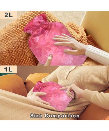 NAANLE Pink Cherry Blossom Heat Bottle - 1L Hot Water Bottle for Menstrual Cramps Pain Relief & Therapy - Buy Online on GoSupps.com