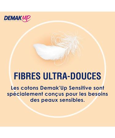 DemakUp Sensitive Cotton Pads for Face & Eyes - 100% Natural Cotton 93 Pieces - Gentle & Eco-Friendly Makeup Removal - Buy Online on GoSupps.com