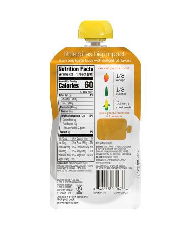 Plum Organics Stage 2 Organic Baby Food - Mango, Zucchini, Corn & Turmeric 3.5oz Pouch - Buy Online on GoSupps.com
